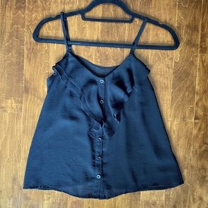 Sheer Black Ruffle Top